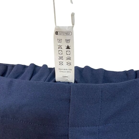 Halara High Waisted Pleated Pocket Wide Leg Flowy Waffle Pants Size XL Navy NEW - Picture 5 of 7